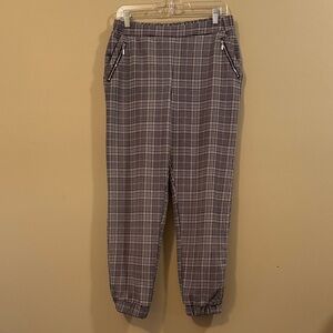Plaid jogger style pants